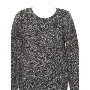 St. John's Bay Womens Sweater Medium Black Long Sleeve Metallic Knit Pullover